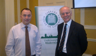 Huw with constitutional expert Lord Norton at ModernGov course on Parliamentary Questions.